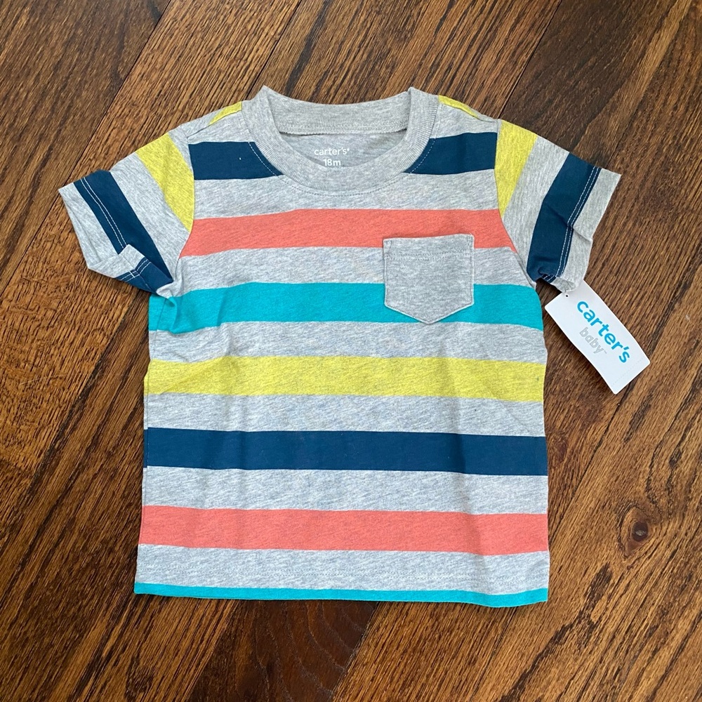 Carter 18M Stripe T Shirt - tags on